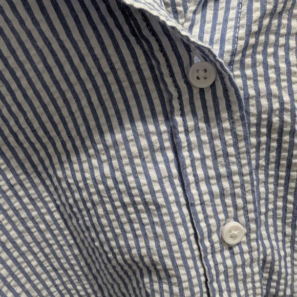 Blue And White Button Down Pin Striped Shirt XXL - Picture 5 of 8